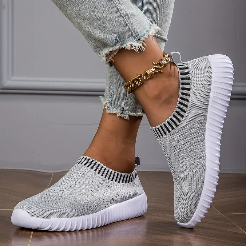 Breathable Knit Slip-On Sneakers