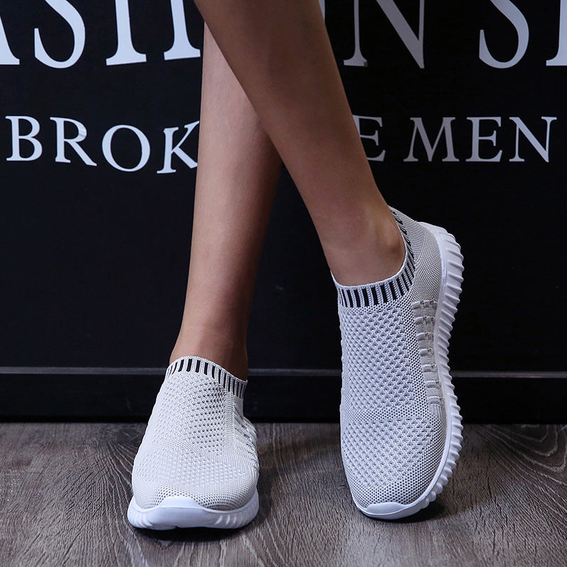 Breathable Knit Slip-On Sneakers