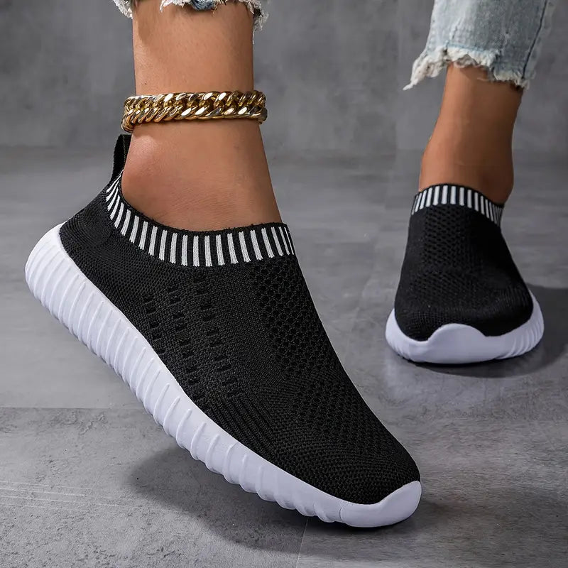Breathable Knit Slip-On Sneakers