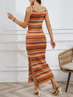 Striped Knit Maxi Dress