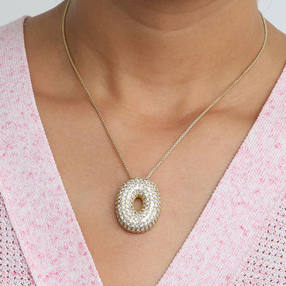 Bubble Initial Diamond Necklace