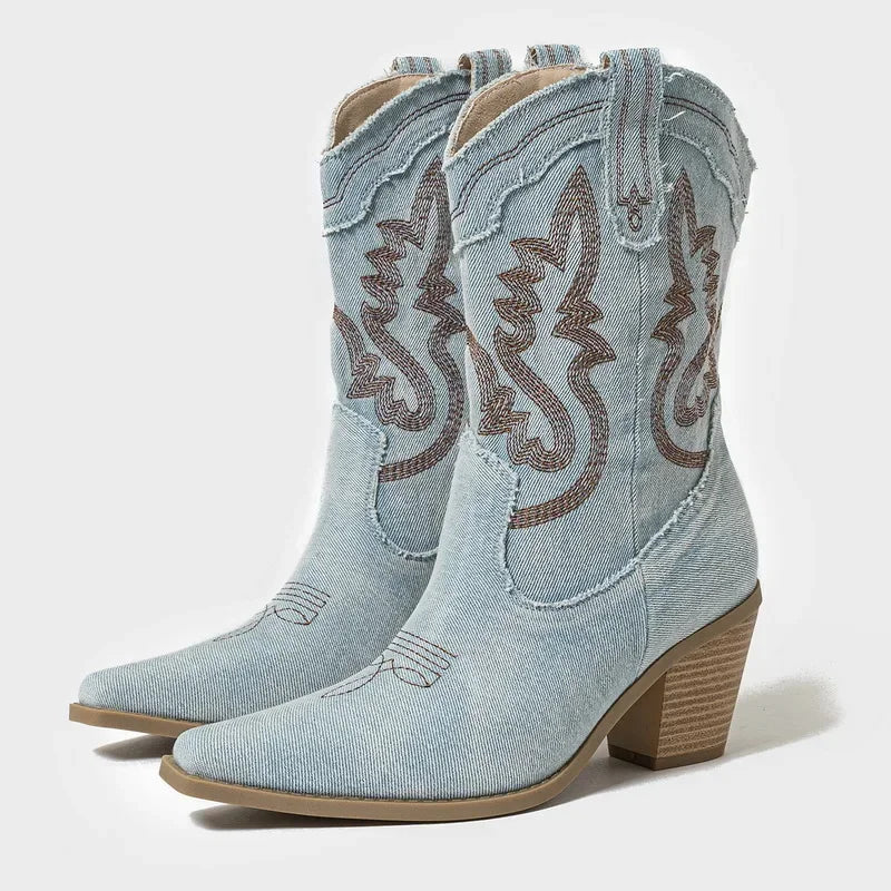 Rustic Denim Boots