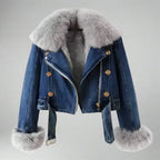 MONROE FUR COLLAR DENIM JACKET
