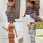 Striped Knit Maxi Dress