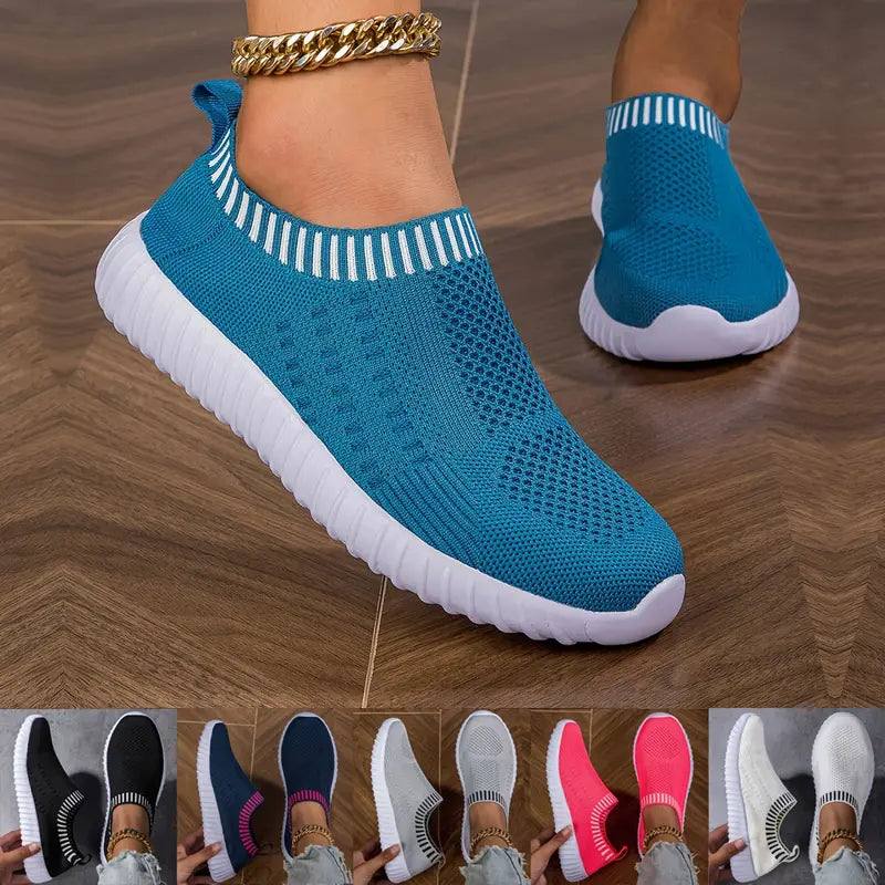 Breathable Knit Slip-On Sneakers