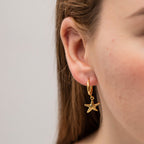 Starfish Huggie Hoops